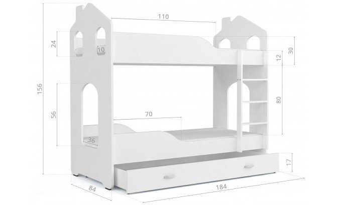 Двухъярусная кровать DOMINIK DOMEK N 1608 без матрасов